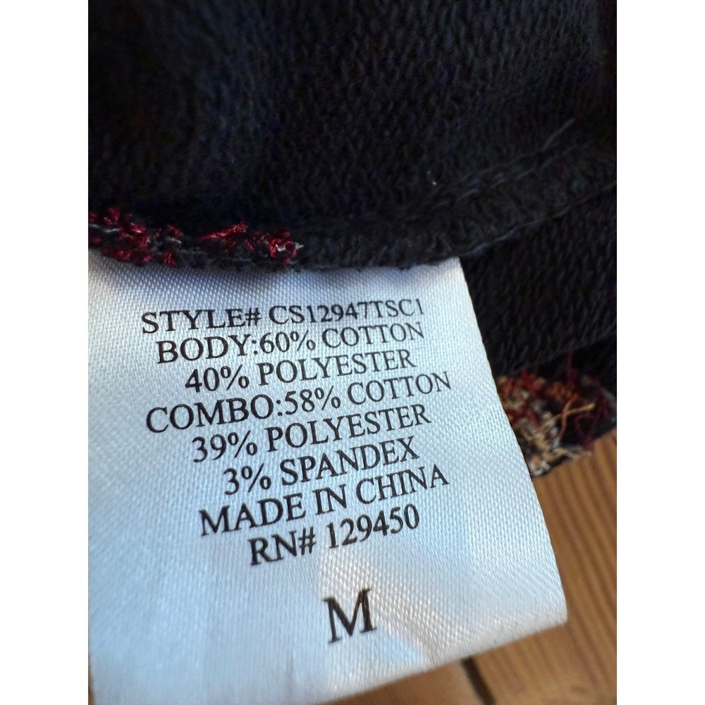 Women's Horseshoe Black Red Western Equestrian Horse Crewneck Sweatshirt M - Picture 3 of 4